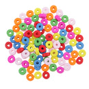 100 Pieces Colorful Wood Rondelle Beads Large Hole Beads Charms for Jewelry Making Crafts DIY Jewelry 8mm