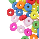 100 Pieces Colorful Wood Rondelle Beads Large Hole Beads Charms for Jewelry Making Crafts DIY Jewelry 8mm