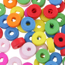 100 Pieces Colorful Wood Rondelle Beads Large Hole Beads Charms for Jewelry Making Crafts DIY Jewelry 8mm