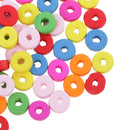 100 Pieces Colorful Wood Rondelle Beads Large Hole Beads Charms for Jewelry Making Crafts DIY Jewelry 8mm