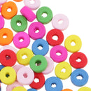 100 Pieces Colorful Wood Rondelle Beads Large Hole Beads Charms for Jewelry Making Crafts DIY Jewelry 8mm