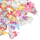 100 Pieces Mixed Color Drawing Printing Lollipop Buttons For Sewing DIY Crafts