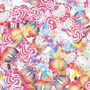 100 Pieces Mixed Color Drawing Printing Lollipop Buttons For Sewing DIY Crafts