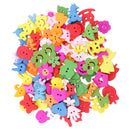 100 Pieces Wood Handmade Colorful 2 Holes Wooden Buttons Sewing Scrapbooking DIY