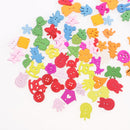 100 Pieces Wood Handmade Colorful 2 Holes Wooden Buttons Sewing Scrapbooking DIY