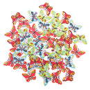 Pack of 100 Beautiful Butterfly Buttons Wooden Embellishment Craft Sewing Scrapbooking 2 Holes Flatback Nursery DIY Accessories