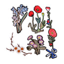5 Pieces/Set Fashion Embroidery Flower Plants Patches Decorative Applique Patches Garment Decoration
