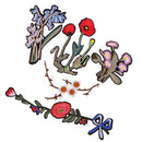 5 Pieces/Set Fashion Embroidery Flower Plants Patches Decorative Applique Patches Garment Decoration