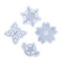 4 Pieces Snowflake Flower Silicone Pendant Molds for Resin Jewelry Making Crafts