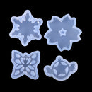 4 Pieces Snowflake Flower Silicone Pendant Molds for Resin Jewelry Making Crafts