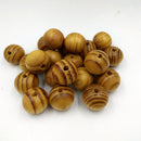 25 Pieces 25mm Natural Striped Wood Beads Loose Spacer Beads for Jewelry Making Charms Kids Craft