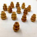 50 Pieces 19mm Gourd Shape Striped Wood Beads Loose Spacer Beads for Jewelry Making Charms Kids Craft