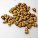 50 Pieces 19mm Gourd Shape Striped Wood Beads Loose Spacer Beads for Jewelry Making Charms Kids Craft