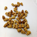 50 Pieces 19mm Gourd Shape Striped Wood Beads Loose Spacer Beads for Jewelry Making Charms Kids Craft