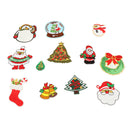 12 Pieces Cute Christmas Series Embroidery Sew On Iron On Patch Badge Fabric Bag Clothes Applique Craft Transfer