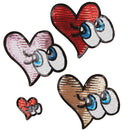 4 Pieces Cute Heart Eyes Embroidery Sequins Iron On Patch Sew On Patch for Clothes Applique Craft DIY Accessories