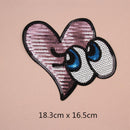 4 Pieces Cute Heart Eyes Embroidery Sequins Iron On Patch Sew On Patch for Clothes Applique Craft DIY Accessories