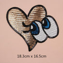 4 Pieces Cute Heart Eyes Embroidery Sequins Iron On Patch Sew On Patch for Clothes Applique Craft DIY Accessories