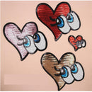 4 Pieces Cute Heart Eyes Embroidery Sequins Iron On Patch Sew On Patch for Clothes Applique Craft DIY Accessories
