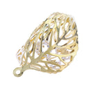 Metal Hollow Leaves Crystal Charms Pendants for DIY Necklace Fashion Jewelry Making Crafts