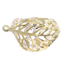 Metal Hollow Leaves Crystal Charms Pendants for DIY Necklace Fashion Jewelry Making Crafts