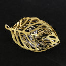 Metal Hollow Leaves Crystal Charms Pendants for DIY Necklace Fashion Jewelry Making Crafts