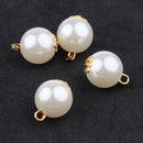 10 Pieces Metal Pearl Pendants Charms Findings For Fashion Jewelry Making Crafts 12mm