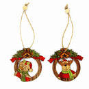 3 Pieces Wood Christmas Tree Decoration Xmas Hanging Snowman Deer Ornament Decoration