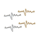 Fashionable Alloy ECG Design Pendants Charms For Jewelry Making Necklace DIY Phone Hanging Decor Pack of 10PCS Gold