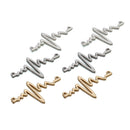 Fashionable Alloy ECG Design Pendants Charms For Jewelry Making Necklace DIY Phone Hanging Decor Pack of 10PCS Silver