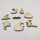 50 Pieces Halloween Wooden Shapes Craft Scrapbooking MDF Cut Wood Gift Embellishments