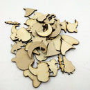 50 Pieces Halloween Wooden Shapes Craft Scrapbooking MDF Cut Wood Gift Embellishments