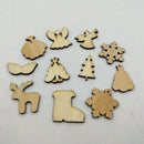 50 Pieces Unfinished Wooden Christmas Embellishments for Christmas Tree Decoration
