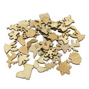 50 Pieces Unfinished Wooden Christmas Embellishments for Christmas Tree Decoration