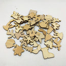 50 Pieces Unfinished Wooden Christmas Embellishments for Christmas Tree Decoration