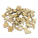 50 Pieces Unfinished Wooden Christmas Embellishments for Christmas Tree Decoration