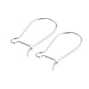 1 Pair 17mm 925 Sterling Silver Kidney Earwire Hooks for DIY Jewelry Making