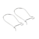 1 Pair 17mm 925 Sterling Silver Kidney Earwire Hooks for DIY Jewelry Making
