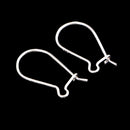 1 Pair 17mm 925 Sterling Silver Kidney Earwire Hooks for DIY Jewelry Making