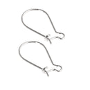 1 Pair 17mm 925 Sterling Silver Kidney Earwire Hooks for DIY Jewelry Making