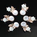 10x Fashion Connectors Jewelry Making Charms Pendant Pearl Button DIY Craft