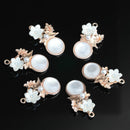 10x Fashion Connectors Jewelry Making Charms Pendant Pearl Button DIY Craft