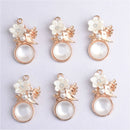 10x Fashion Connectors Jewelry Making Charms Pendant Pearl Button DIY Craft