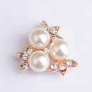 10 Pieces Pearls Flower Rhinestone Buttons DIY Craft Embellishment Flat Back