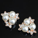 10 Pieces Pearls Flower Rhinestone Buttons DIY Craft Embellishment Flat Back