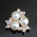10 Pieces Pearls Flower Rhinestone Buttons DIY Craft Embellishment Flat Back