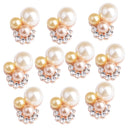 10 Pieces Flower Crystal Pearl Rhinestone Button Flatback Hair Bow DIY Craft Decor