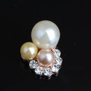 10 Pieces Flower Crystal Pearl Rhinestone Button Flatback Hair Bow DIY Craft Decor