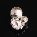 10 Pieces Flower Crystal Pearl Rhinestone Button Flatback Hair Bow DIY Craft Decor
