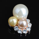 10 Pieces Flower Crystal Pearl Rhinestone Button Flatback Hair Bow DIY Craft Decor